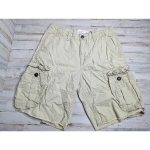 American Eagle‎ Cargo Shorts Mens 30 Tan Khaki Ripstop Longboard Outdoors Skater